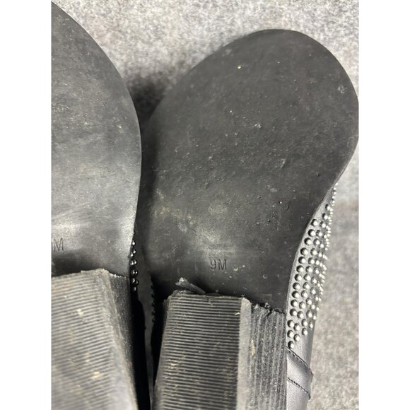 Jeffrey Campbell Boots Womens Size 9 Black Leather Studded Western Ankle Booties - Picture 11 of 11
